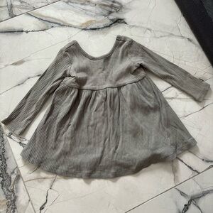 Gray Long Sleeve Kids Dress